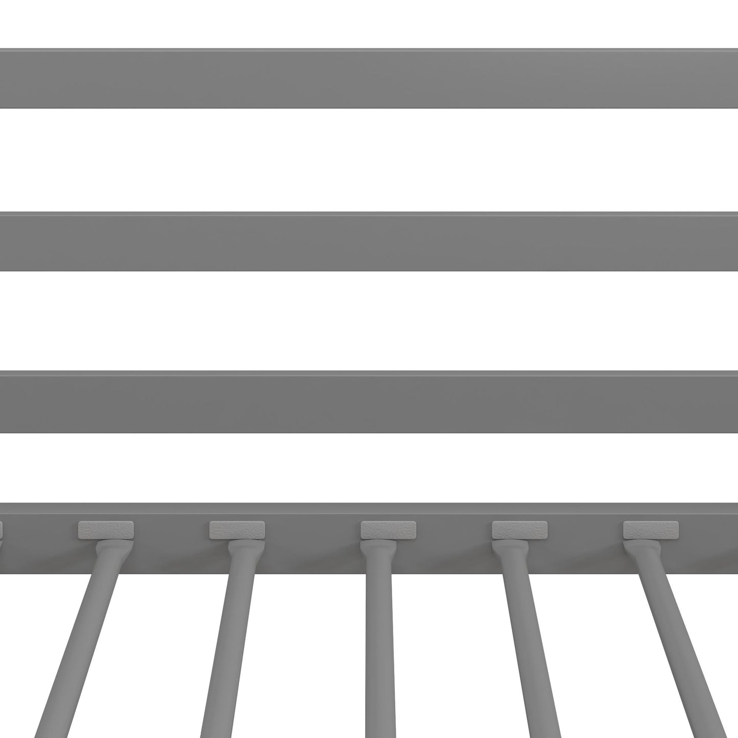 Miles Metal Junior Twin Loft Bed with Integrated Ladder - Silver - Twin