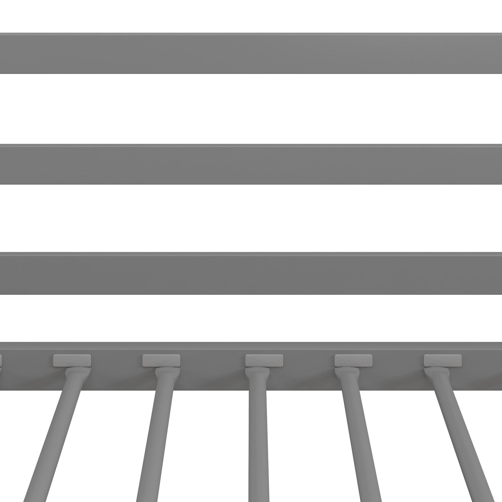 Miles Metal Junior Twin Loft Bed with Integrated Ladder - Silver - Twin