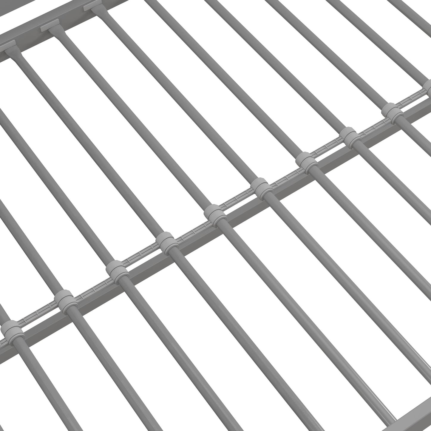 Miles Metal Junior Twin Loft Bed with Integrated Ladder - Silver - Twin