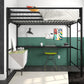 Miles Metal Full Loft Bed with Desk with an Integrated Ladder - Black - Full