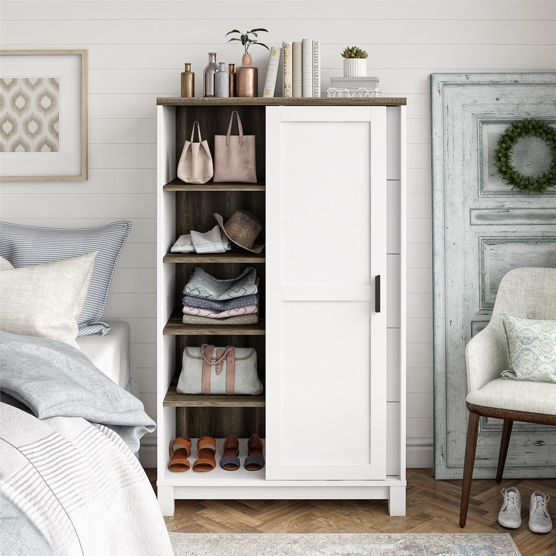 Chapel Hill Gentlemen's Chest with 5 Shelves and 5 Drawers - White