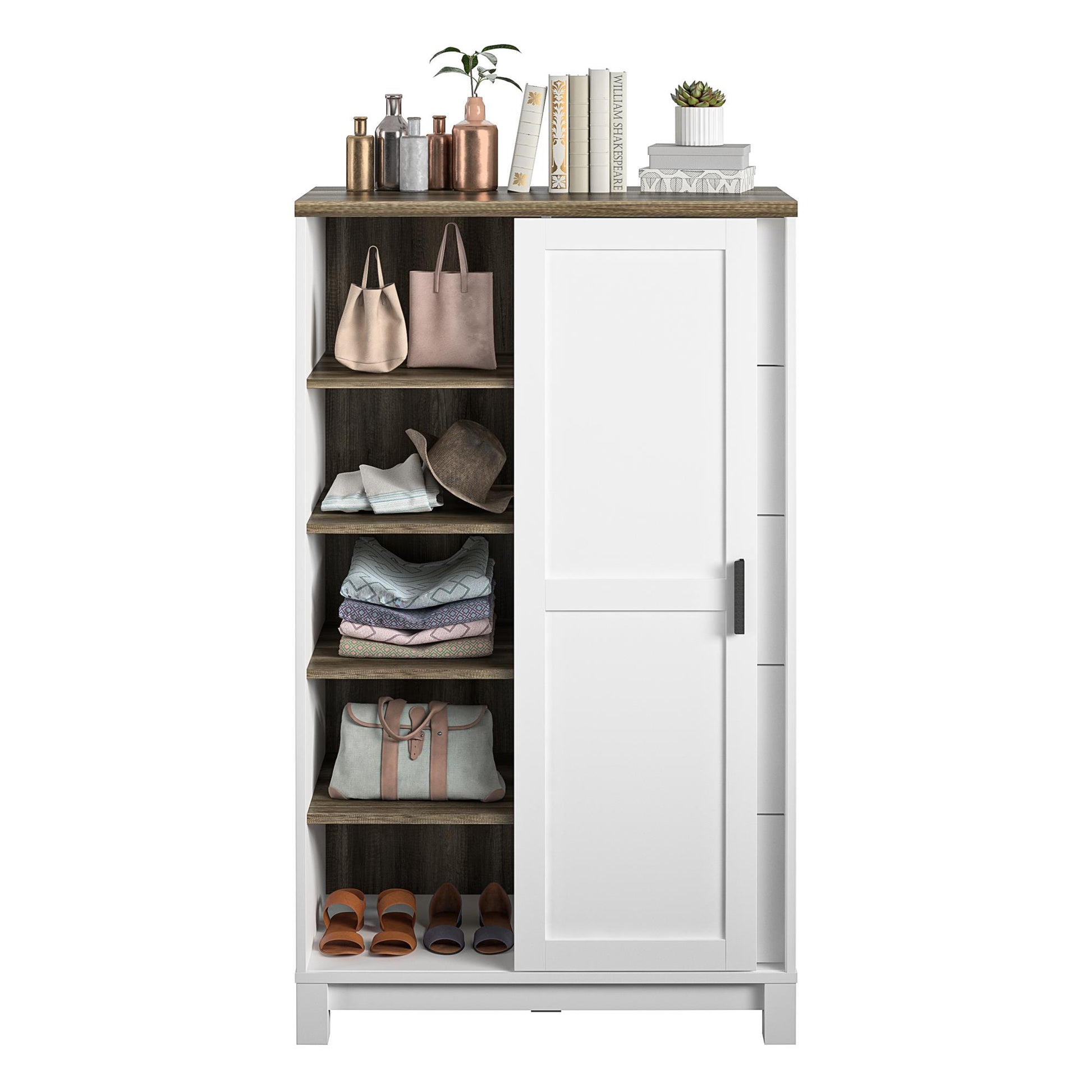 Chapel Hill Gentlemen's Chest with 5 Shelves and 5 Drawers - White