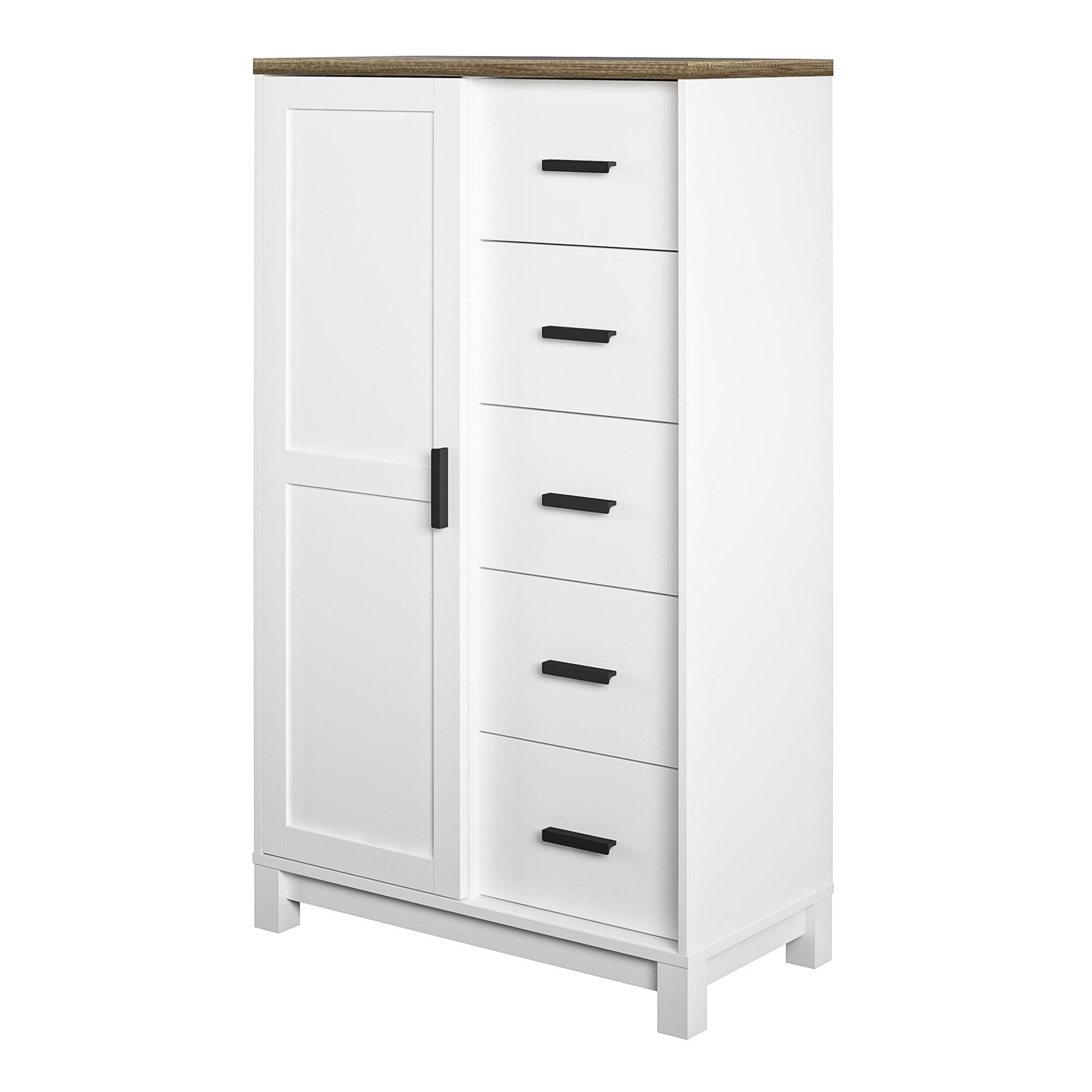 Chapel Hill Gentlemen's Chest with 5 Shelves and 5 Drawers - White