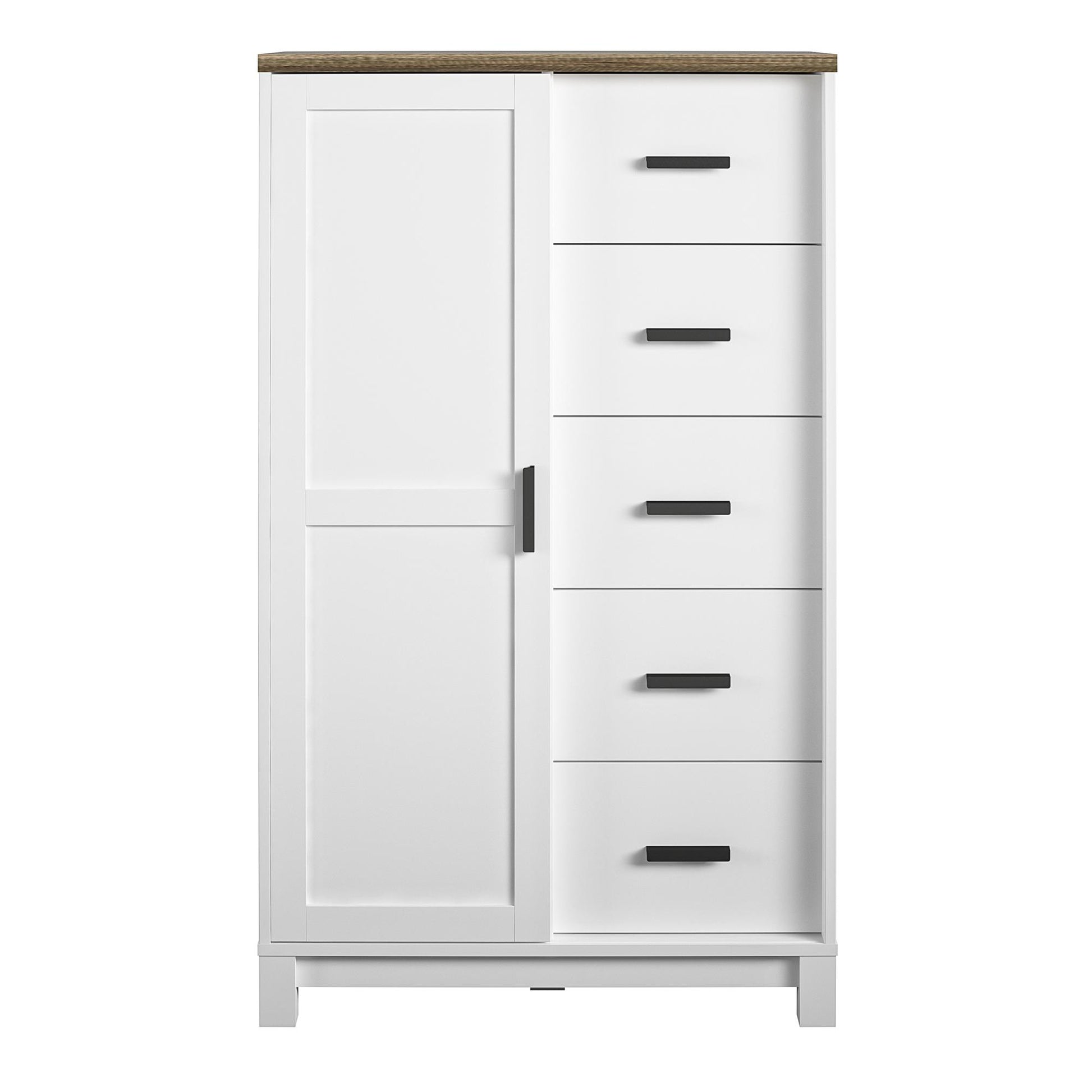Chapel Hill Gentlemen's Chest with 5 Shelves and 5 Drawers - White