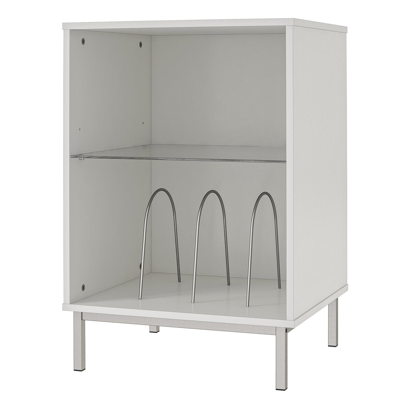 Lumina Turntable Stand with 2 Shelves and LED Lights - White