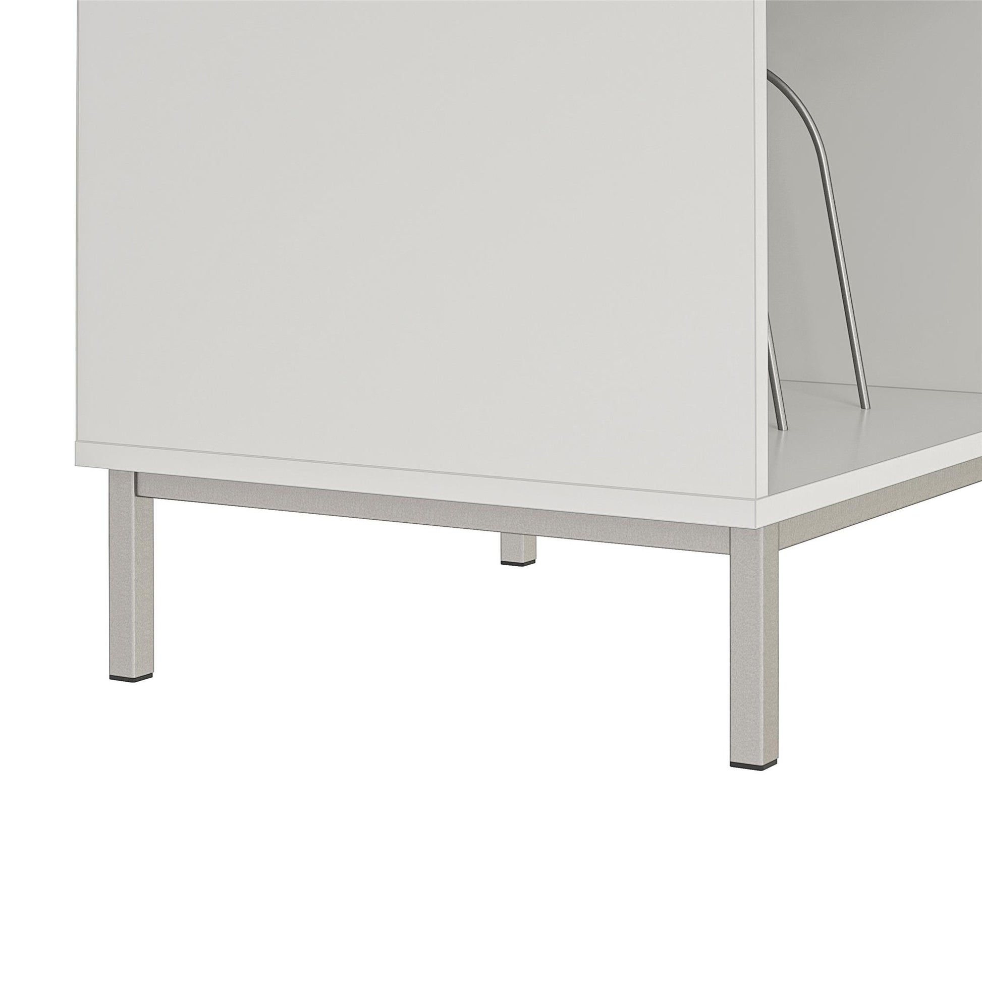 Lumina Turntable Stand with 2 Shelves and LED Lights - White