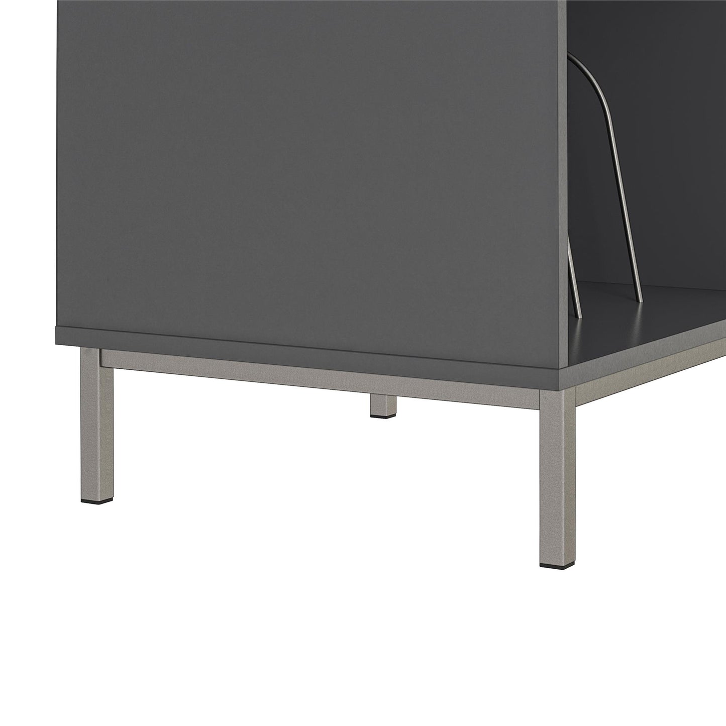 Lumina Turntable Stand with 2 Shelves and LED Lights - Graphite Grey