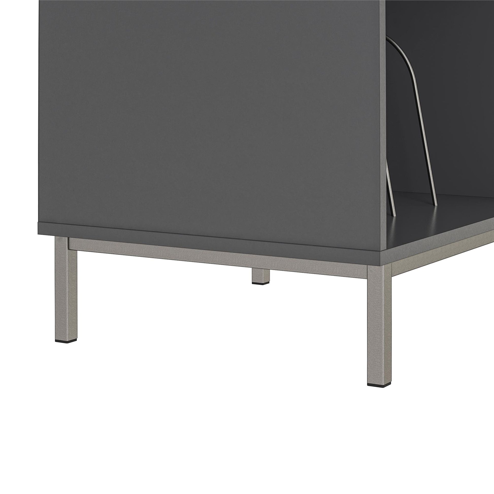 Lumina Turntable Stand with 2 Shelves and LED Lights - Graphite Grey