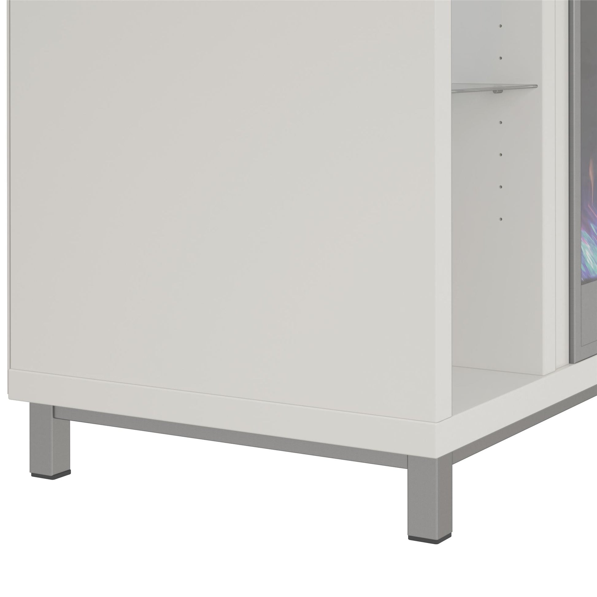 Lumina Fireplace TV Stand for TVs up to 48 Inch with 7 Color LED Lights - White - 46”-50”