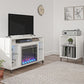Lumina Fireplace TV Stand for TVs up to 48 Inch with 7 Color LED Lights - White - 46”-50”