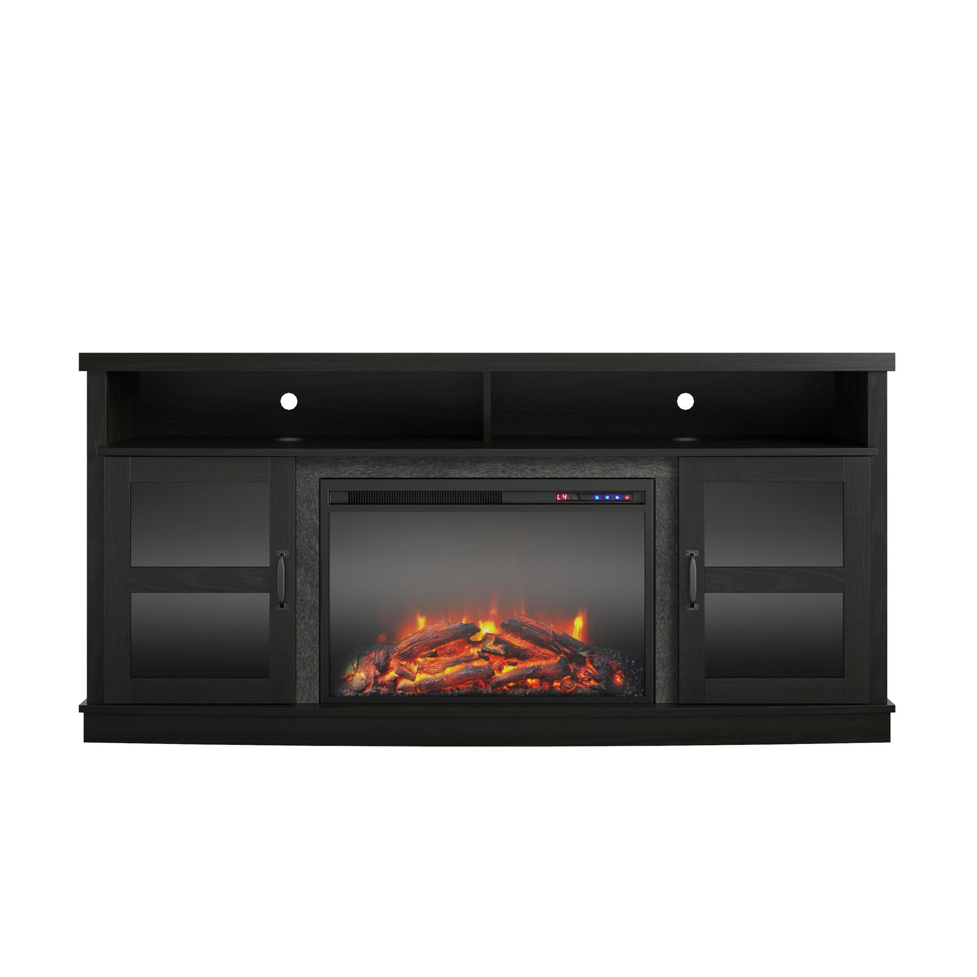 Ayden Park Electric Fireplace TV Stand for TVs up to 65 Inch - Black Oak