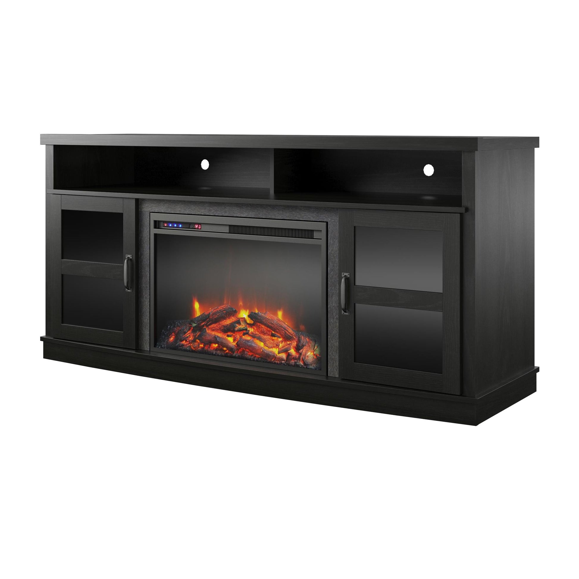Ayden Park Electric Fireplace TV Stand for TVs up to 65 Inch - Black Oak