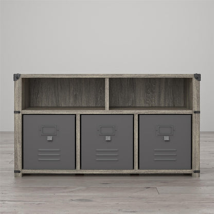Nova Multipurpose Storage Bench with Metal Accents - Gray Oak