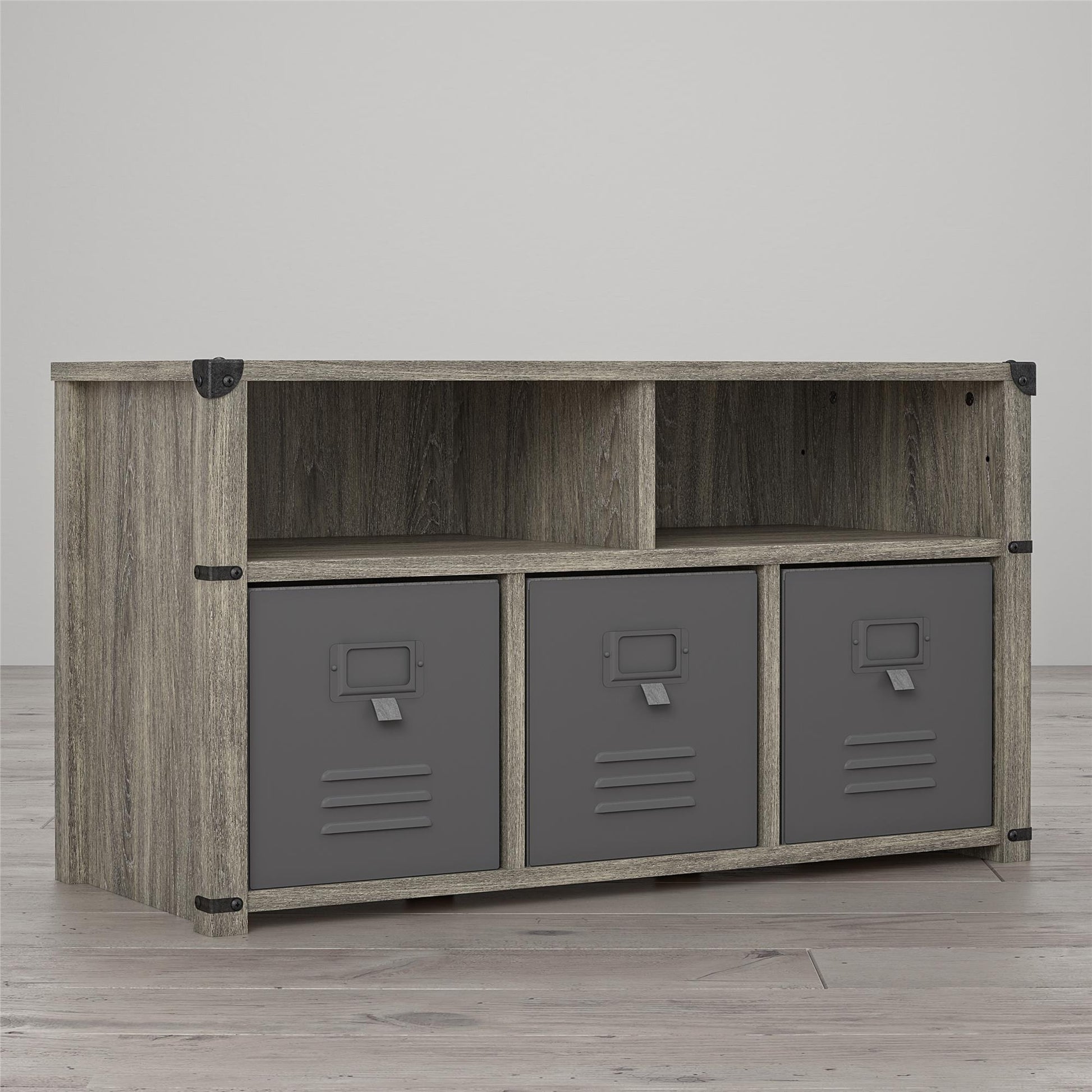 Nova Multipurpose Storage Bench with Metal Accents - Gray Oak