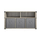 Nova Multipurpose Storage Bench with Metal Accents - Gray Oak