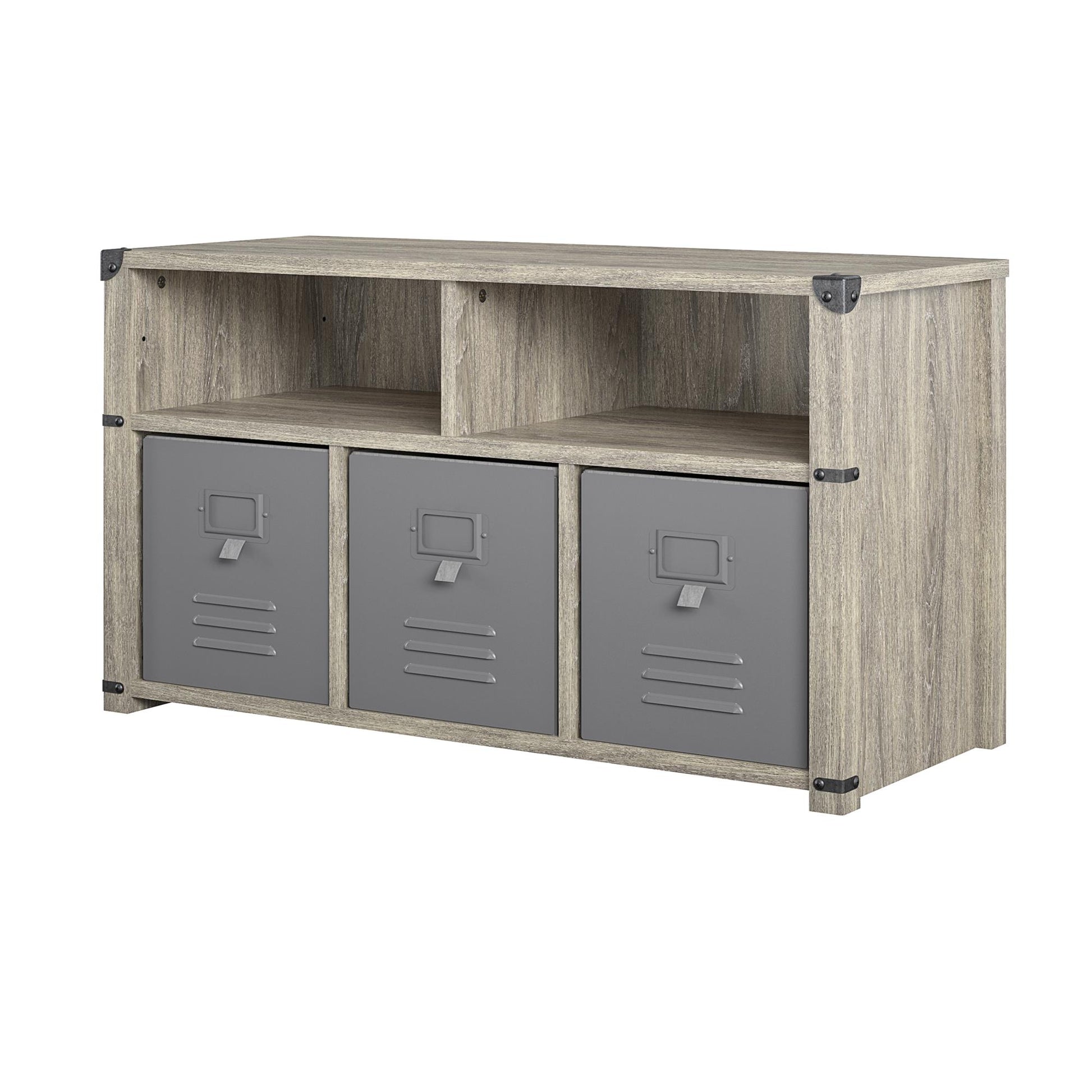 Nova Multipurpose Storage Bench with Metal Accents - Gray Oak