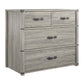 Nova 4 Drawer Storage Dresser with Leather Drawer Pulls - Gray Oak