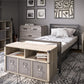 Nova 4 Drawer Storage Dresser with Leather Drawer Pulls - Gray Oak