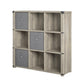 Nova 9 Cube Multipurpose Bookcase with Metal Accents - Gray Oak