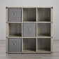 Nova 9 Cube Multipurpose Bookcase with Metal Accents - Gray Oak
