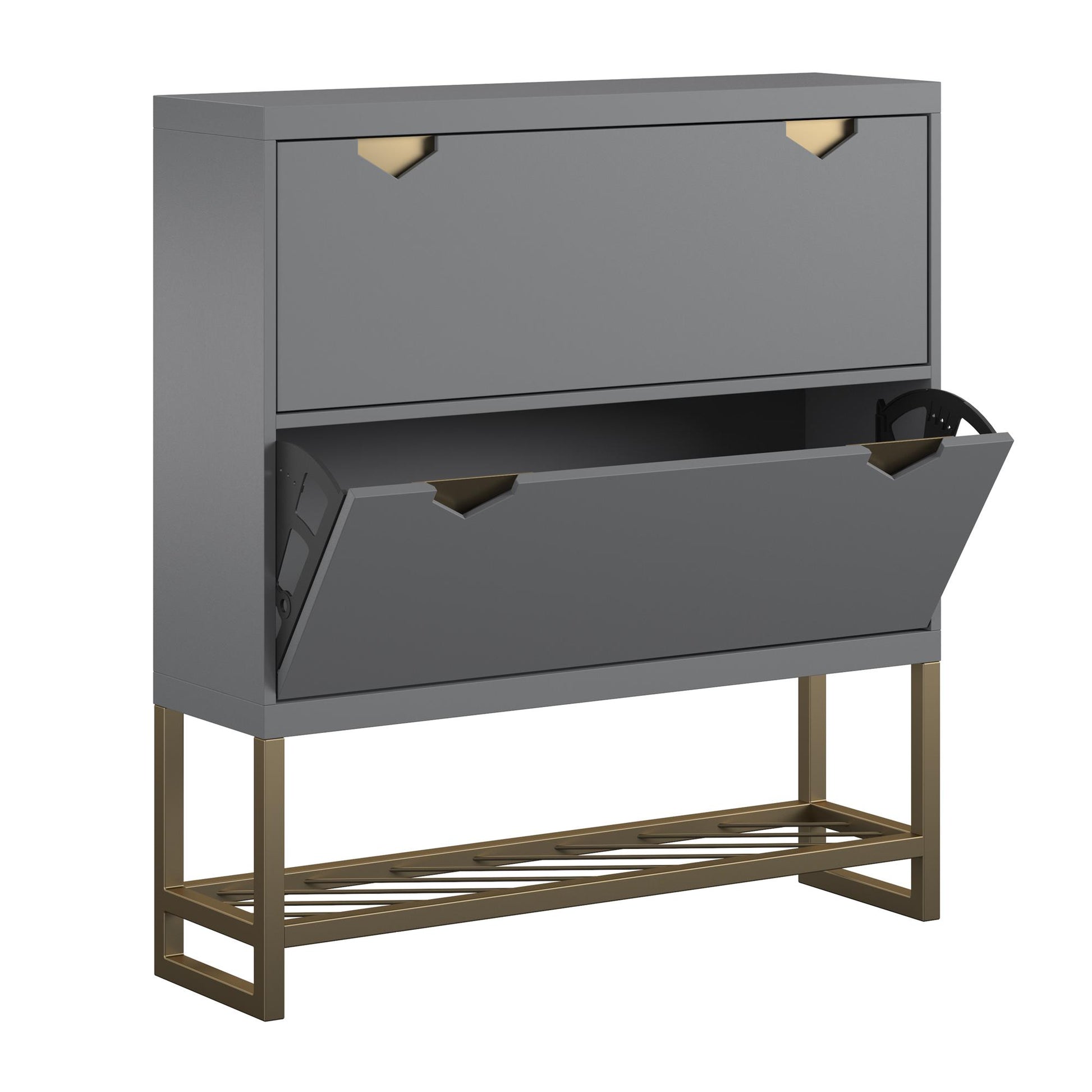 CosmoLiving by Cosmopolitan Brielle Entryway Shoe Storage - Graphite Grey