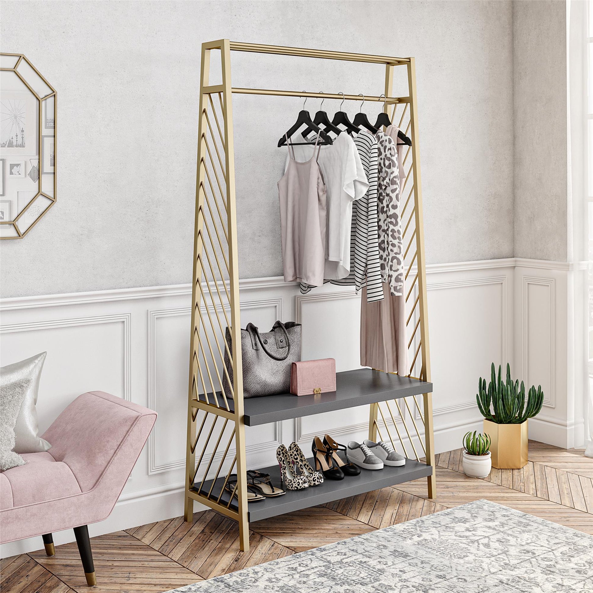 CosmoLiving by Cosmopolitan Brielle Entryway Storage - Graphite Grey