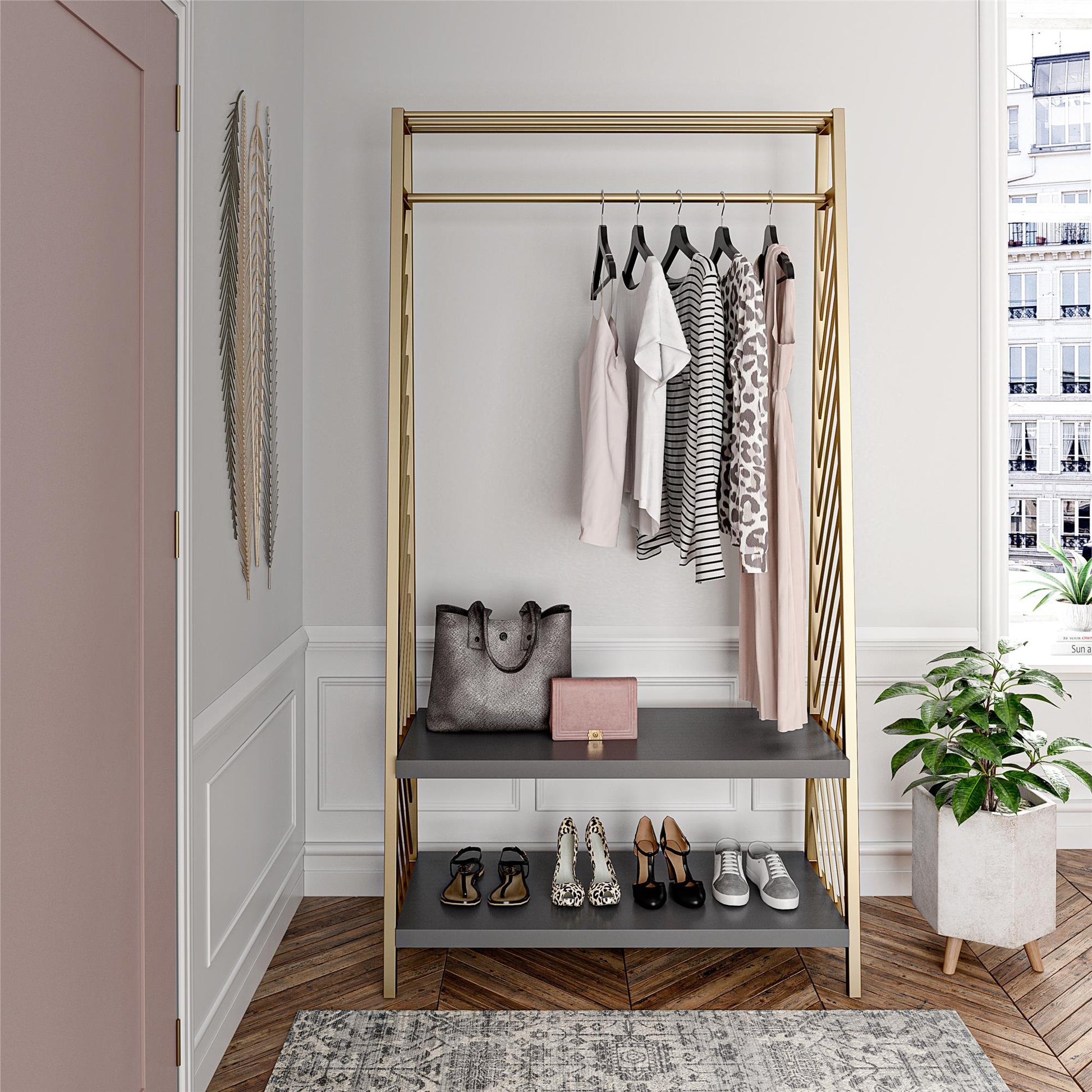 CosmoLiving by Cosmopolitan Brielle Entryway Storage - Graphite Grey