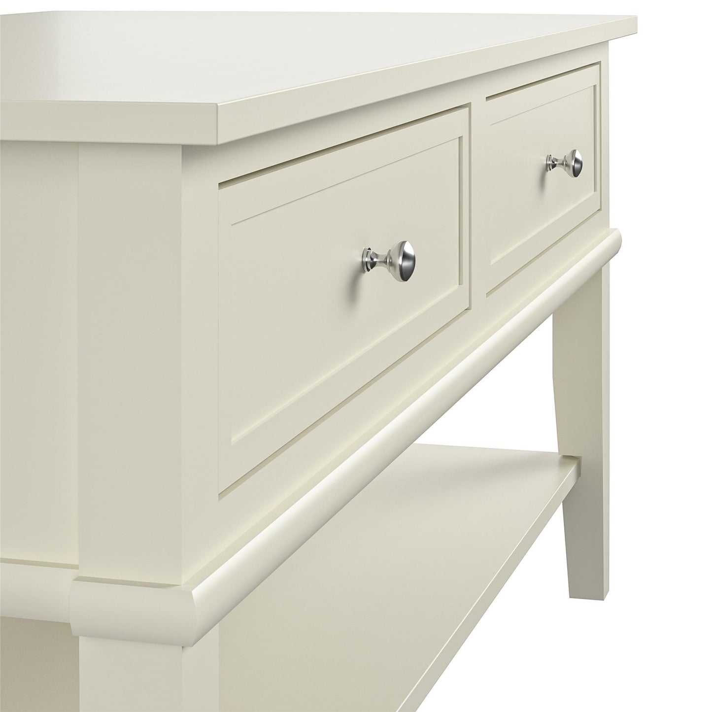 Franklin Coffee Table with 2 Drawers and Shelf - White