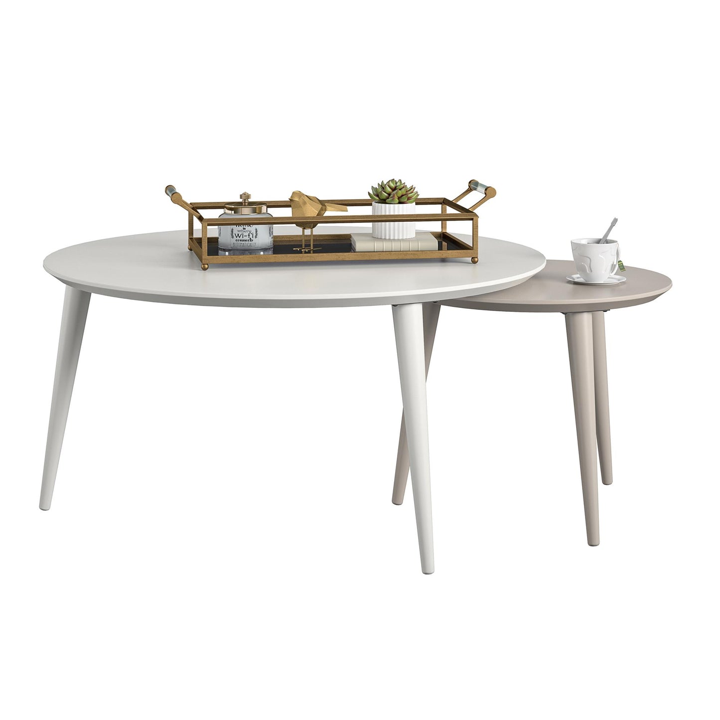CosmoLiving by Cosmopolitan Carnegie Nesting Tables - White