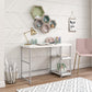 Kimberly Kids Desk with Reversible Shelves and Large Work Surface - White