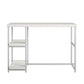 Kimberly Kids Desk with Reversible Shelves and Large Work Surface - White