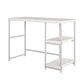 Kimberly Kids Desk with Reversible Shelves and Large Work Surface - White