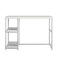 Kimberly Kids Desk with Reversible Shelves and Large Work Surface - White