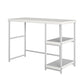 Kimberly Kids Desk with Reversible Shelves and Large Work Surface - White