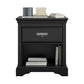 Bristol 1 Drawer Nightstand with Elegant Moldings and Pewter Pull - Black