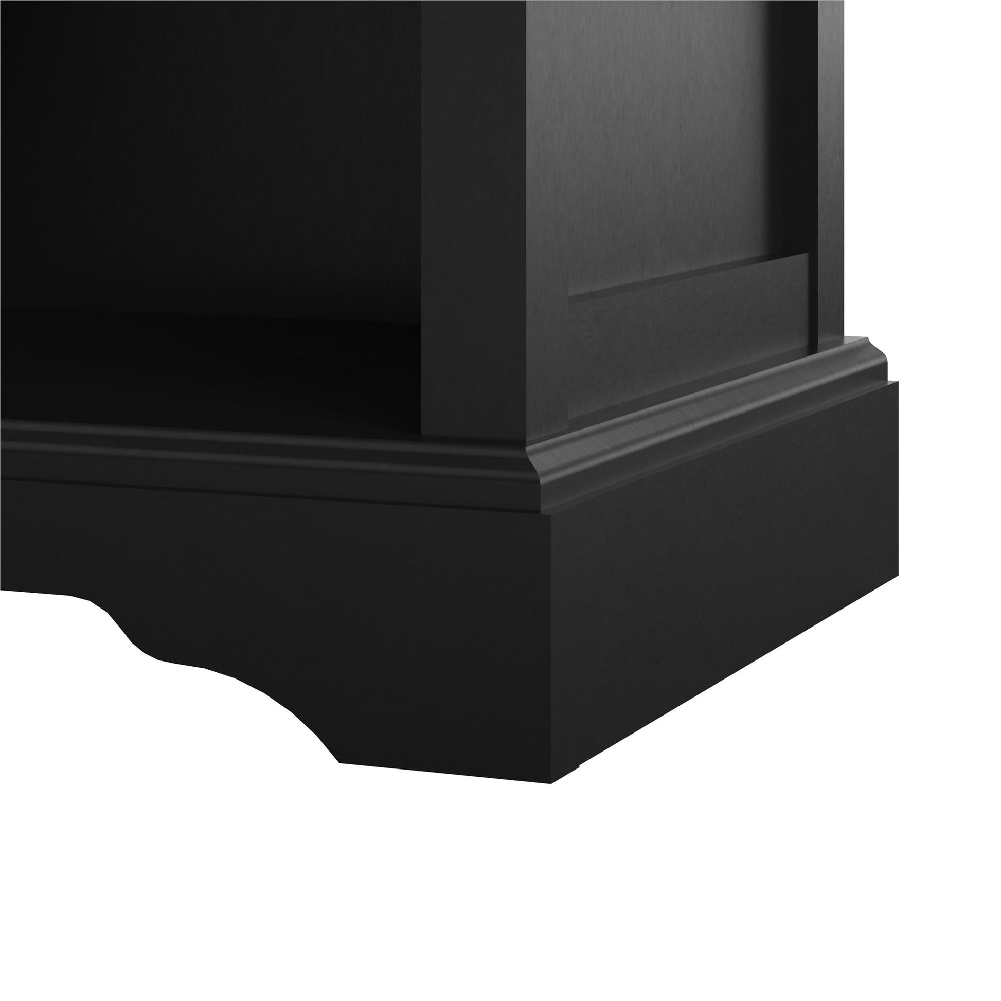 Bristol 1 Drawer Nightstand with Elegant Moldings and Pewter Pull - Black