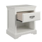 Bristol 1 Drawer Nightstand with Elegant Moldings and Pewter Pull - White