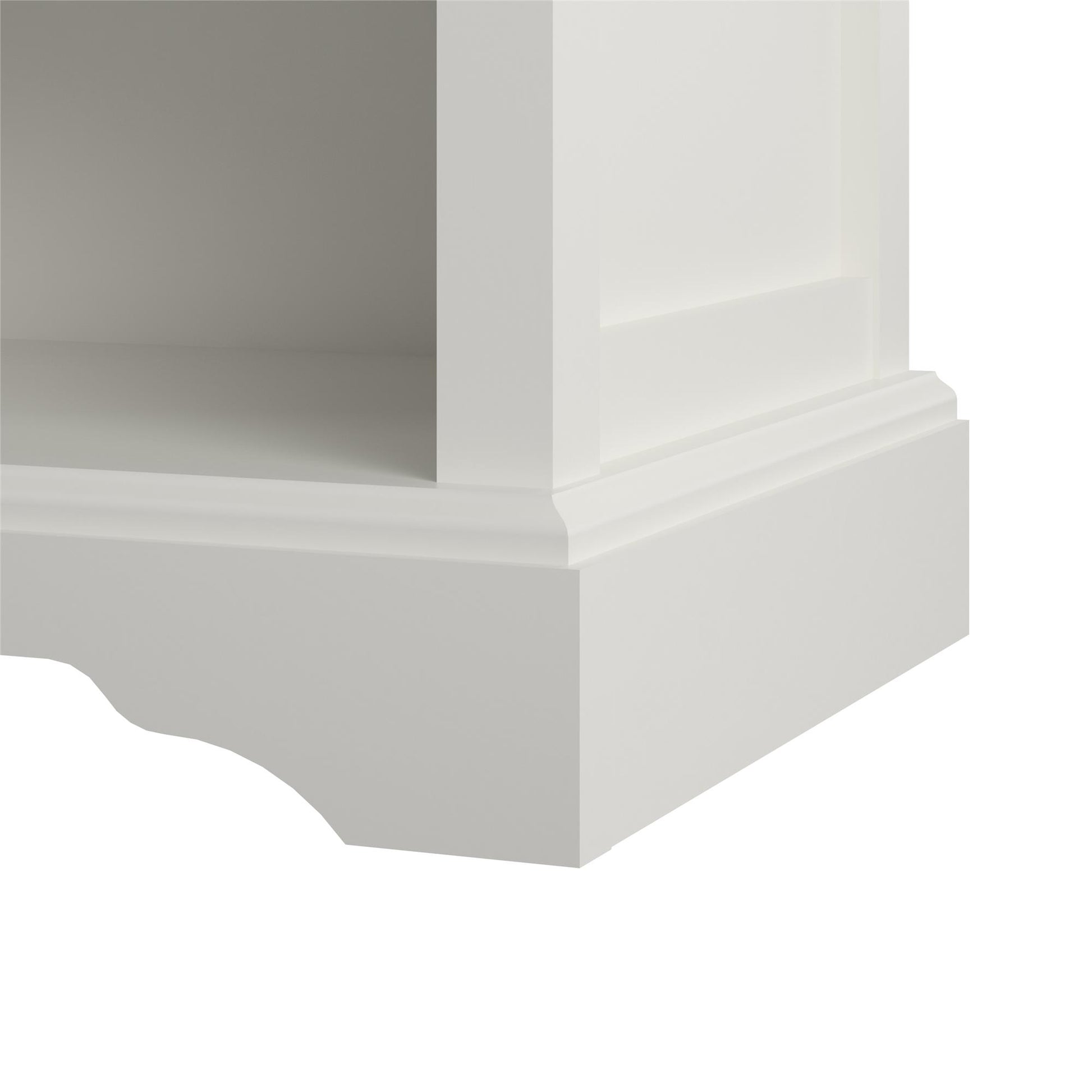 Bristol 1 Drawer Nightstand with Elegant Moldings and Pewter Pull - White