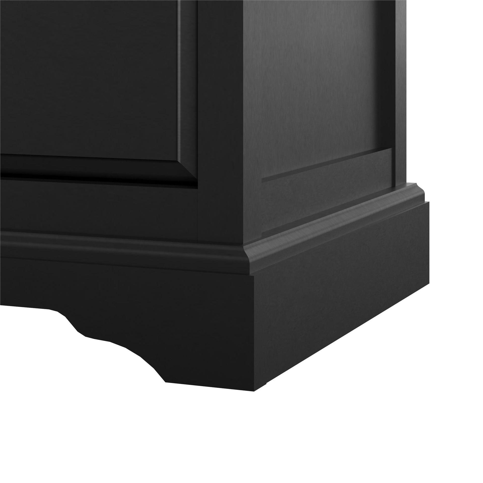 Bristol Traditional 5 Drawer Dresser with Elegant Moldings and Pewter Pulls - Black