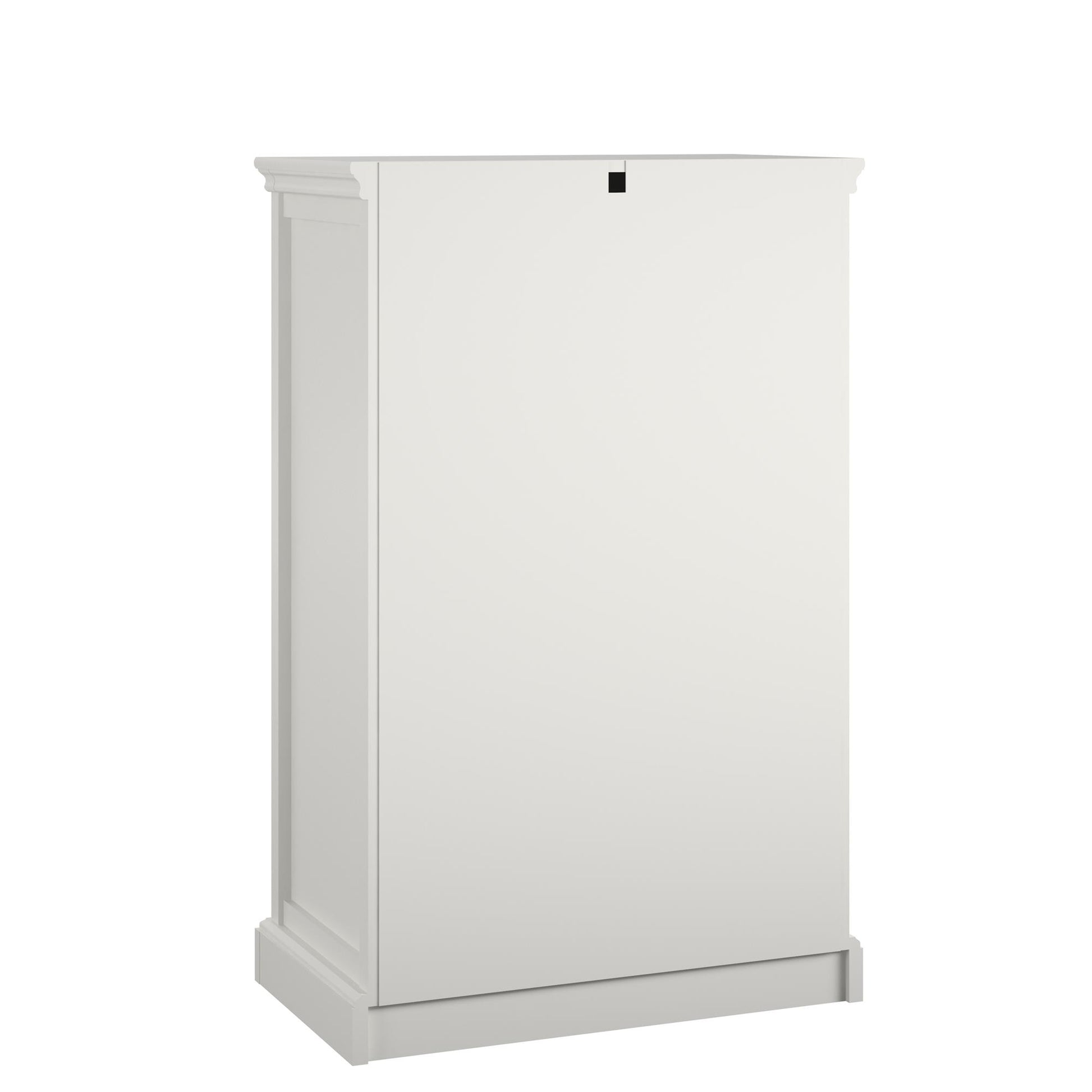 Bristol Traditional 5 Drawer Dresser with Elegant Moldings and Pewter Pulls - White