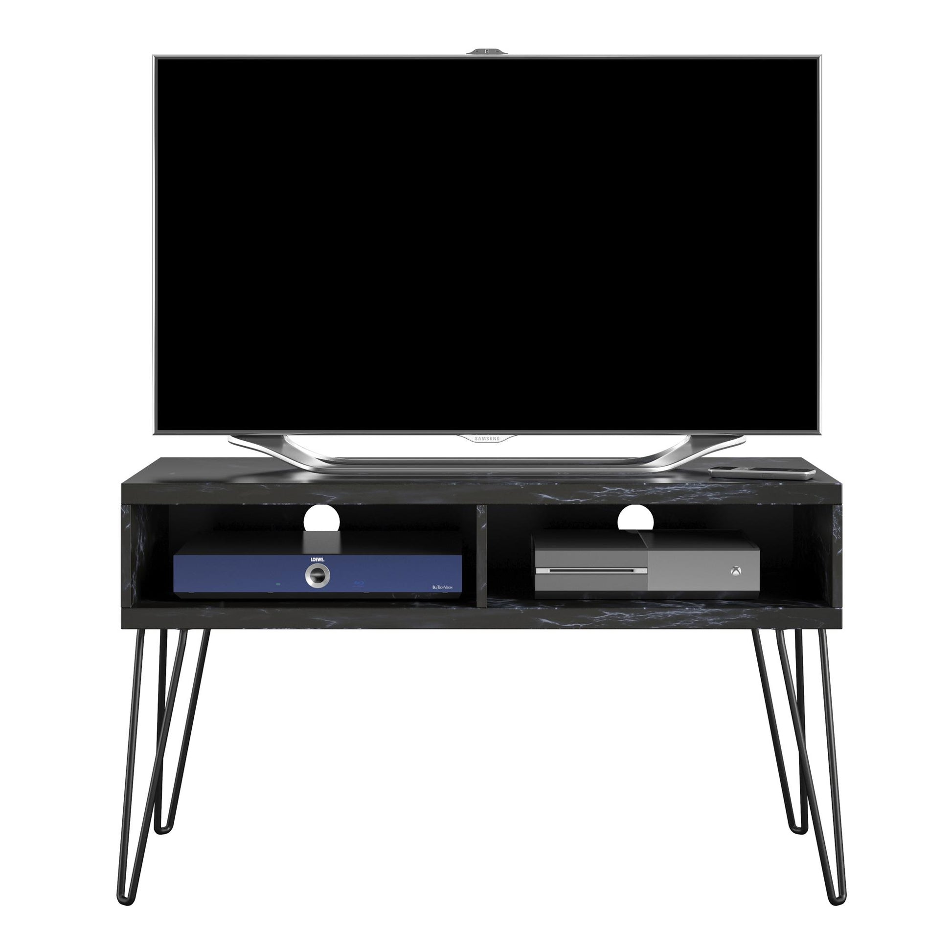 Athena TV Stand for TVs up to 42" - Black Marble
