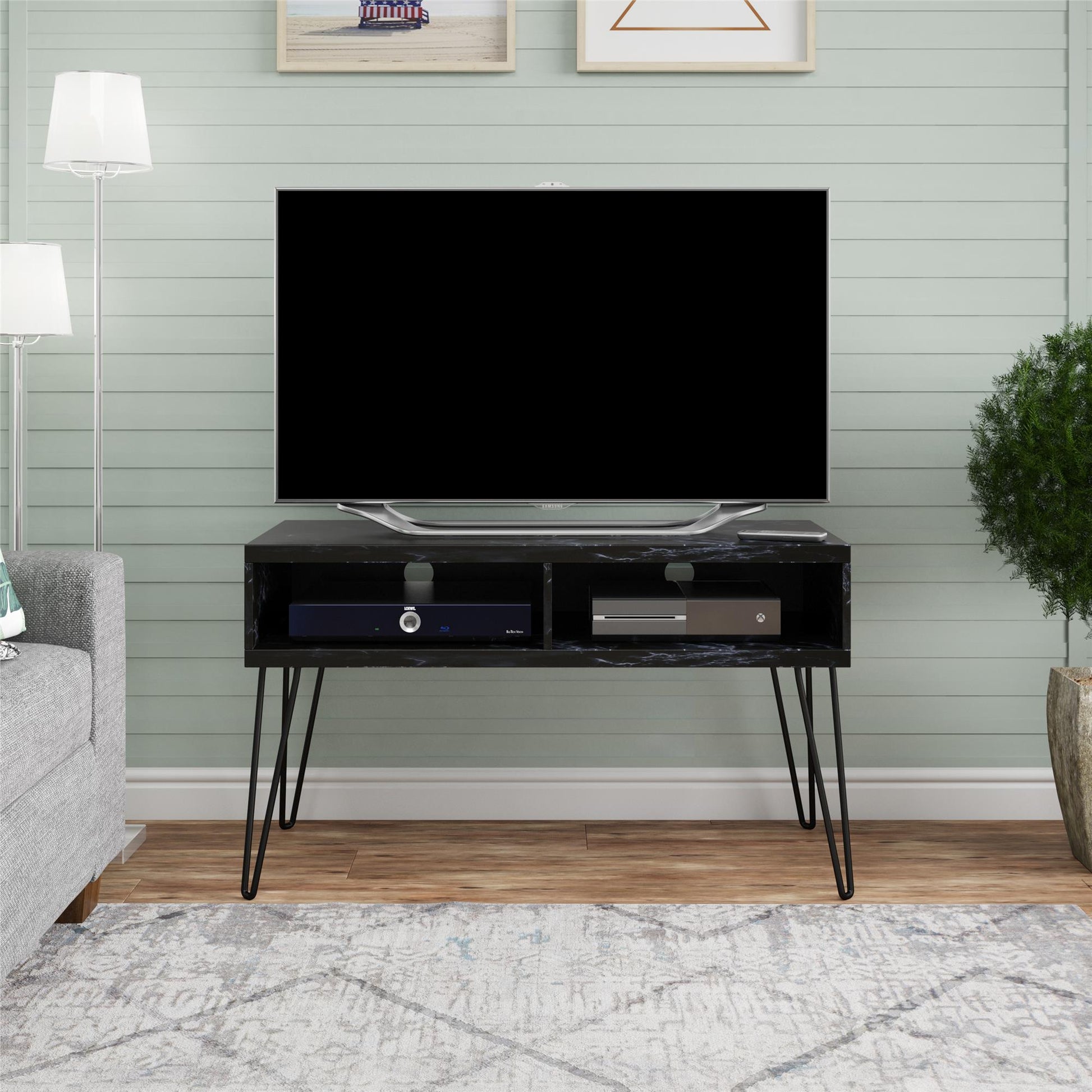 Athena TV Stand for TVs up to 42" - Black Marble