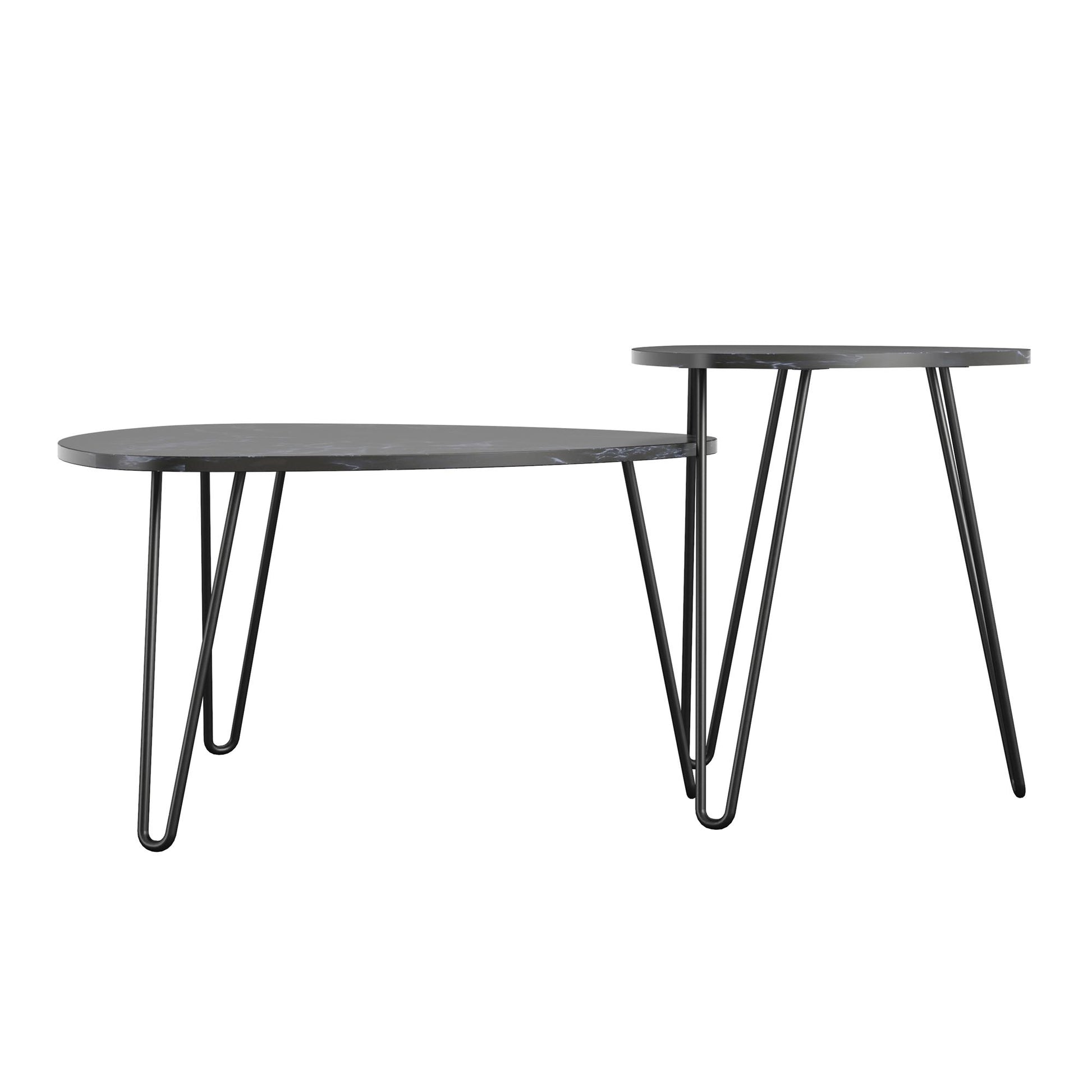 Athena Nesting Tables - Black Marble