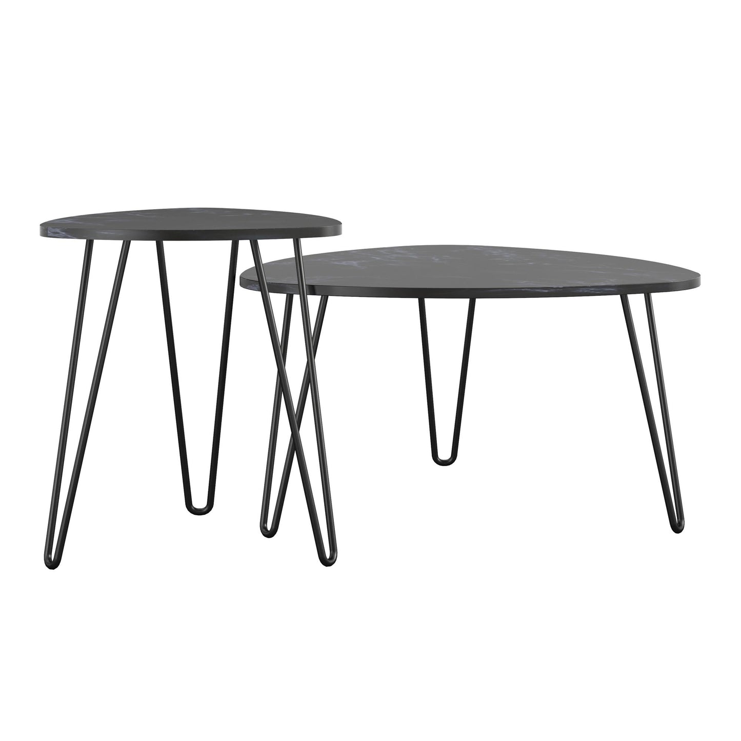 Athena Nesting Tables - Black Marble