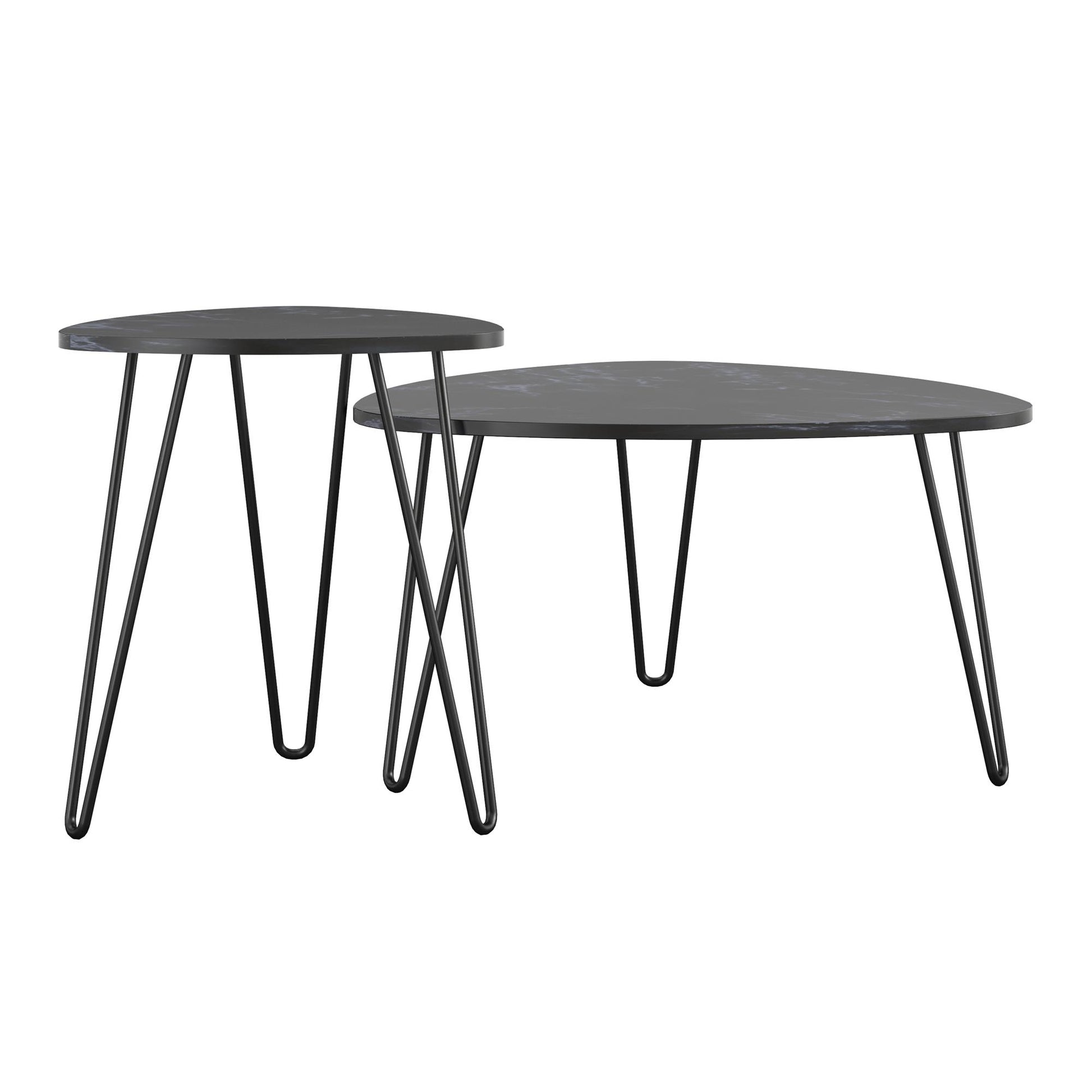 Athena Nesting Tables - Black Marble