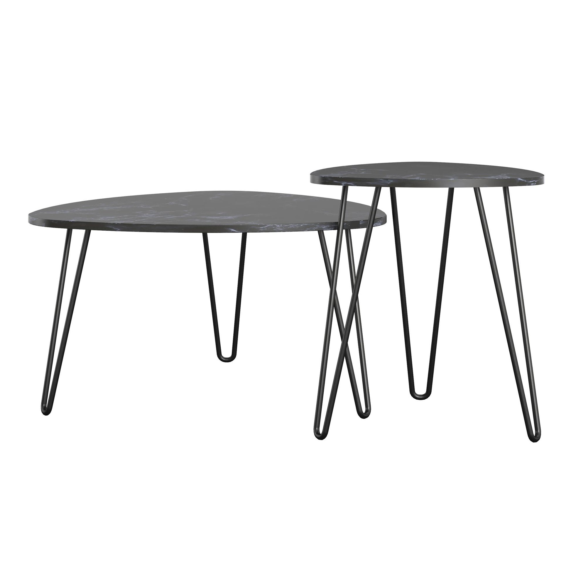 Athena Nesting Tables - Black Marble