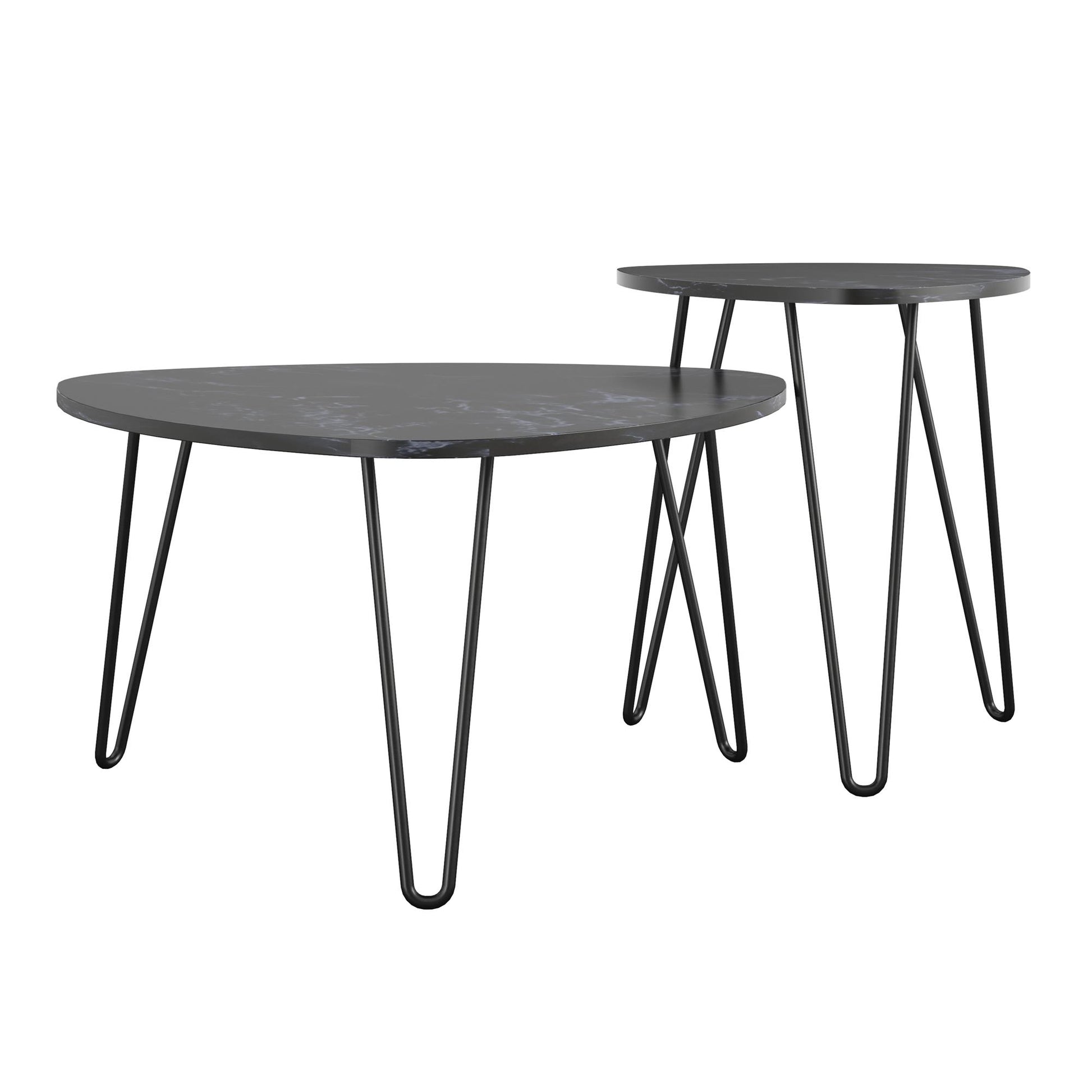 Athena Nesting Tables - Black Marble