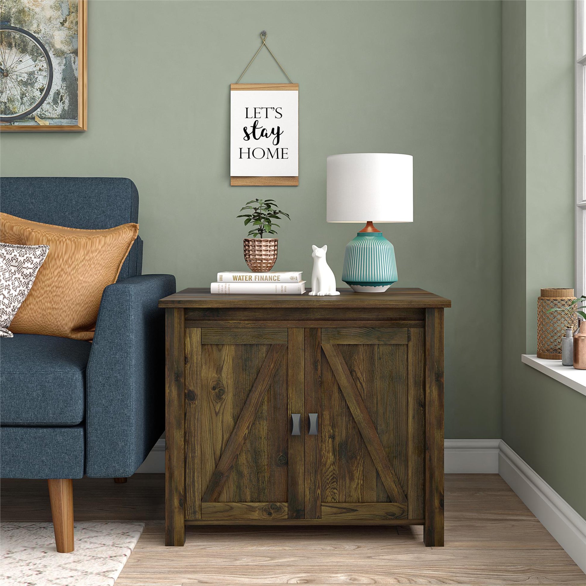 Farmington Rustic Farmhouse Litter Box Enclosure for Cats - Rustic