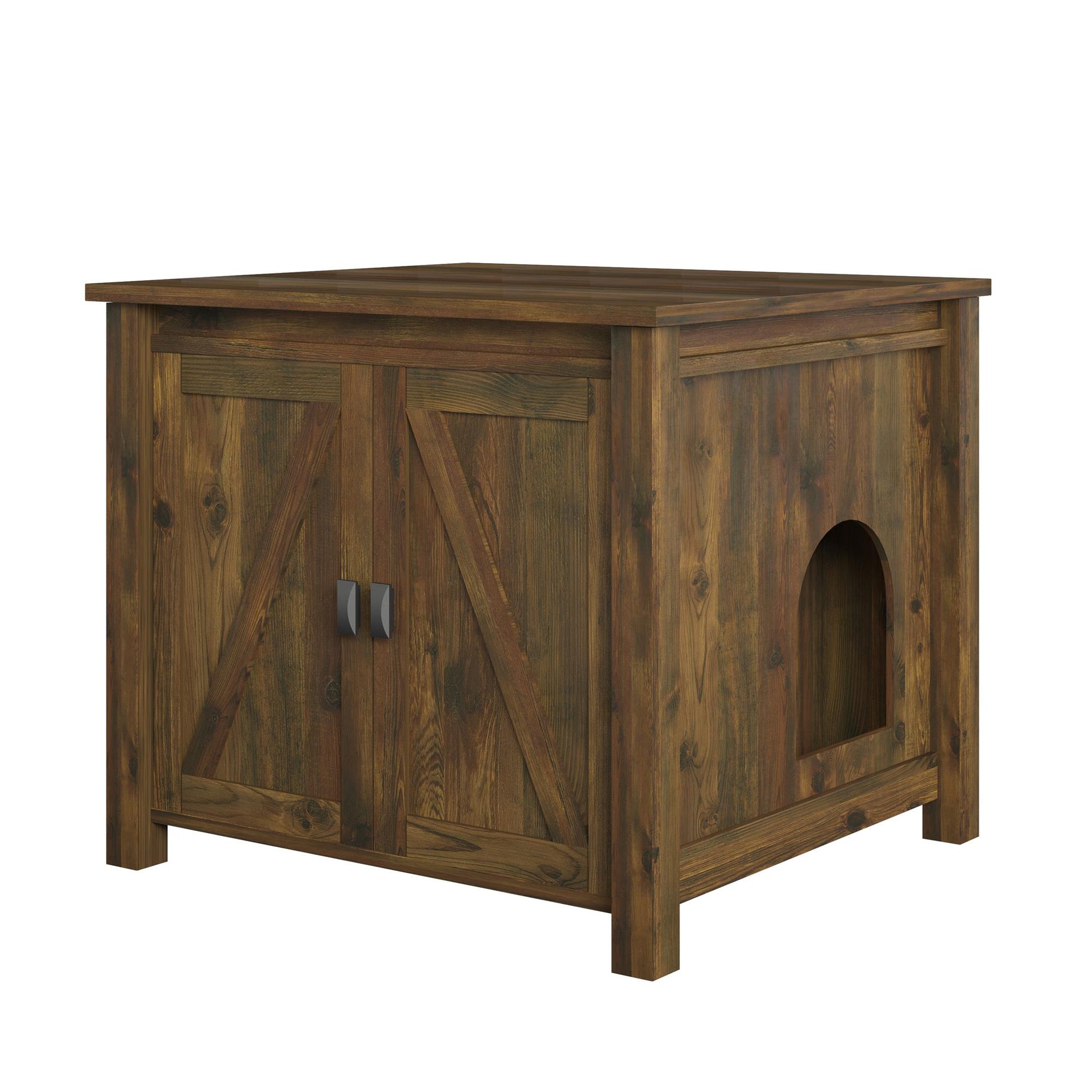 Farmington Rustic Farmhouse Litter Box Enclosure for Cats - Rustic