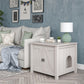 Farmington Rustic Farmhouse Litter Box Enclosure for Cats - Ivory Pine